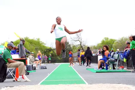 DENTON, TX - APRIL 6:  University of North Texas Track & Field at North Texas Mean Green Athlete Field in Denton on April 6, 2019 in Denton, Texas