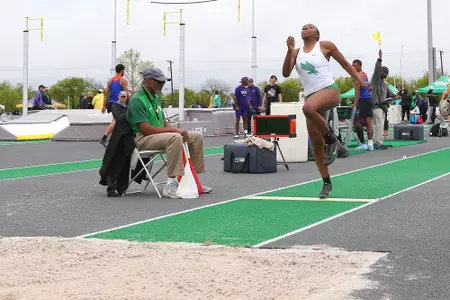 DENTON, TX - APRIL 6:  University of North Texas Track & Field at North Texas Mean Green Athlete Field in Denton on April 6, 2019 in Denton, Texas