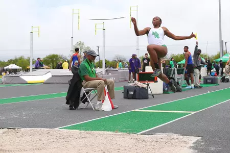 DENTON, TX - APRIL 6:  University of North Texas Track & Field at North Texas Mean Green Athlete Field in Denton on April 6, 2019 in Denton, Texas