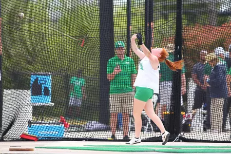 DENTON, TX - APRIL 6: University of North Texas Track & Field at North Texas Mean Green Athlete Field in Denton on April 6, 2019 in Denton, Texas