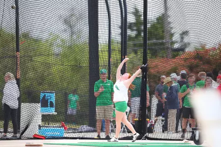 DENTON, TX - APRIL 6: University of North Texas Track & Field at North Texas Mean Green Athlete Field in Denton on April 6, 2019 in Denton, Texas