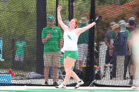 DENTON, TX - APRIL 6: University of North Texas Track & Field at North Texas Mean Green Athlete Field in Denton on April 6, 2019 in Denton, Texas