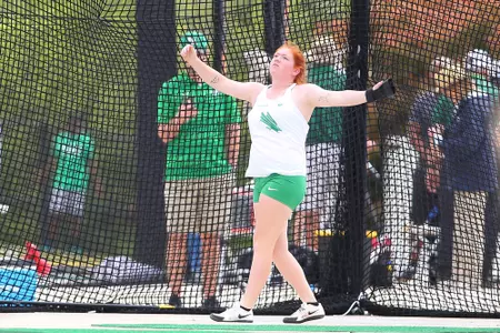 DENTON, TX - APRIL 6: University of North Texas Track & Field at North Texas Mean Green Athlete Field in Denton on April 6, 2019 in Denton, Texas