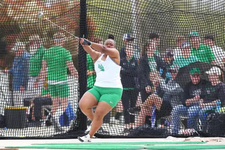 DENTON, TX - APRIL 6:  University of North Texas Track & Field at North Texas Mean Green Athlete Field in Denton on April 6, 2019 in Denton, Texas