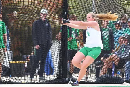 DENTON, TX - APRIL 6:  University of North Texas Track & Field at North Texas Mean Green Athlete Field in Denton on April 6, 2019 in Denton, Texas