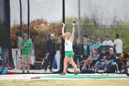 DENTON, TX - APRIL 6:  University of North Texas Track & Field at North Texas Mean Green Athlete Field in Denton on April 6, 2019 in Denton, Texas