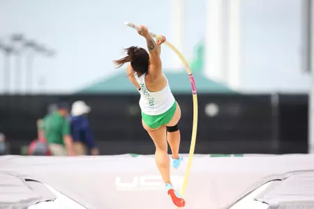 DENTON, TX - APRIL 6:  University of North Texas Track & Field at North Texas Mean Green Athlete Field in Denton on April 6, 2019 in Denton, Texas