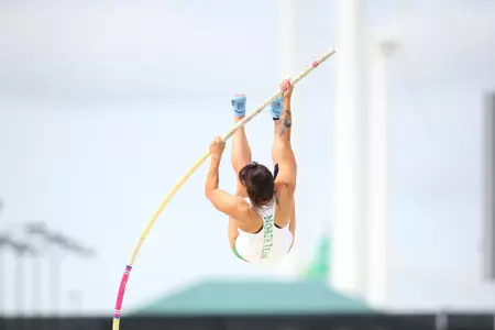 DENTON, TX - APRIL 6:  University of North Texas Track & Field at North Texas Mean Green Athlete Field in Denton on April 6, 2019 in Denton, Texas