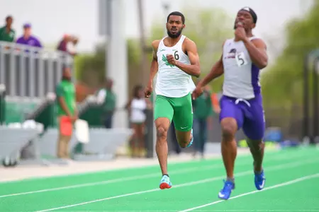 DENTON, TX - APRIL 6: University of North Texas Track & Field at North Texas Mean Green Athlete Field in Denton on April 6, 2019 in Denton, Texas