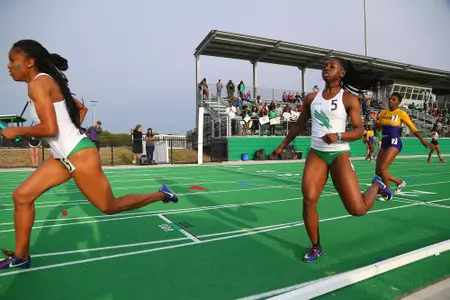 DENTON, TX - APRIL 6:  University of North Texas Track & Field at North Texas Mean Green Athlete Field in Denton on April 6, 2019 in Denton, Texas