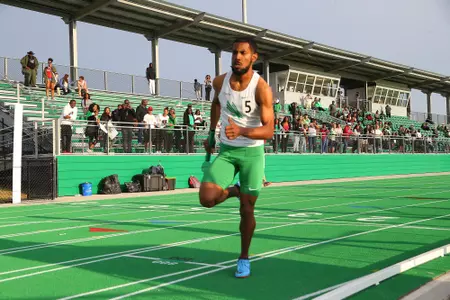 DENTON, TX - APRIL 6: University of North Texas Track & Field at North Texas Mean Green Athlete Field in Denton on April 6, 2019 in Denton, Texas
