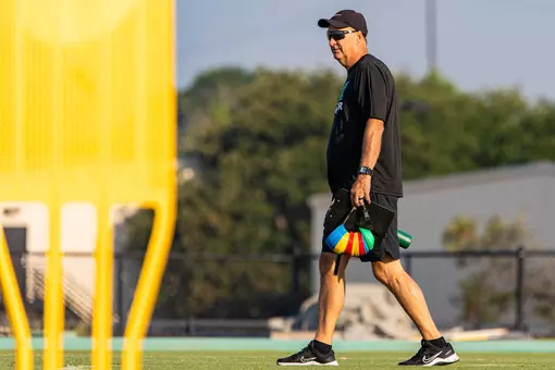 John Hedlund at practice August 2025