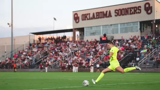 Alina Arneth in goal against OU