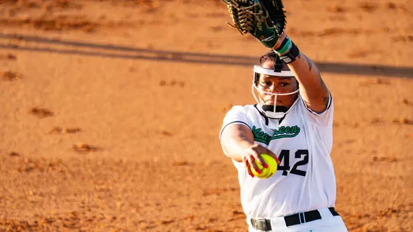 Junior P/UT Anneca Anderson delivers pitch against Tulsa on March 13