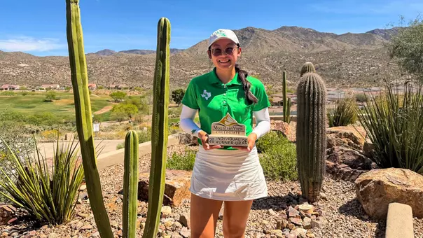 Malisone Chanthapanya With Her Runner-Up Trophy At the MountainView Collegiate