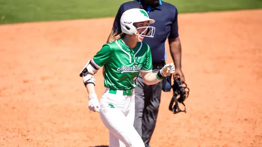 Taylor Platt celebrates after her home run against UTSA at Roadrunner Field on March 22