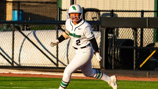 Ariah Mitchell celebrates home run against Tulsa on March 13