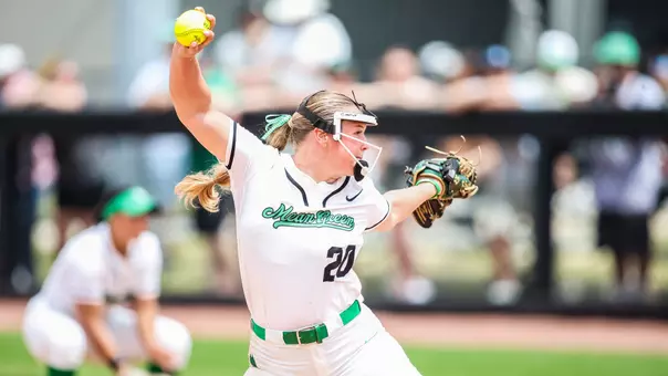 Kayleigh Smith delivers pitch against Wichita State on April 26