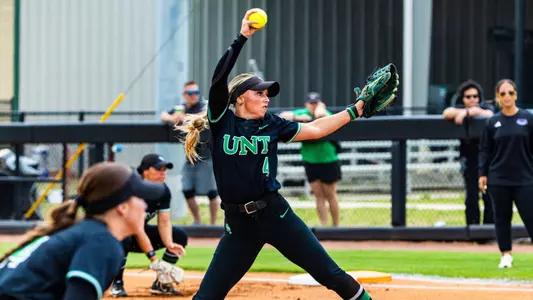 Bradi Harman delivers pitch versus Florida Atlantic on April 3