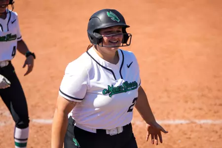 Laila Nobles smiles after home run at UTSA on March 21