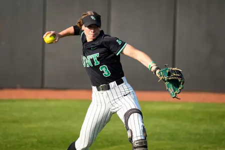 Blayze McNemar throws ball at Charlotte on March 28