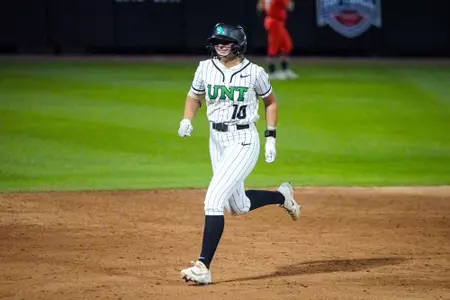 Kaycee Slovak rounds the bases after a home run in the second round of the American Conference Championship versus UTSA on May 6