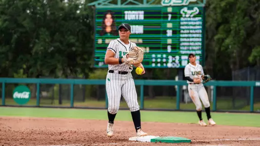 Ariah Mitchell fields ground ball at South Florida on May 2