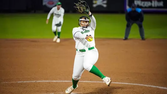 Anneca Anderson delivers pitch versus East Carolina at the American Conference Championship Quarterfinals on May 7