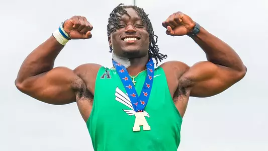 Olu Williams at the 2026 American Outdoor Championships in Denton
