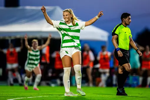 Claire Niedermeier celebration against Navarro College