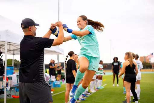 Sarah Margaret Seabrook pregame against ORU with Dejan Milosevic