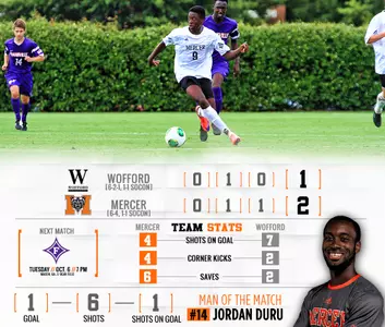 Men's Soccer Outlasts Wofford in Overtime, 2-1 Image