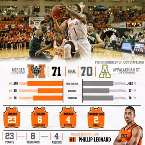 Leonard Drives Bears to Win Over Mountaineers, 71-70 Image