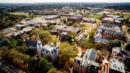Mercer campus aerial shot