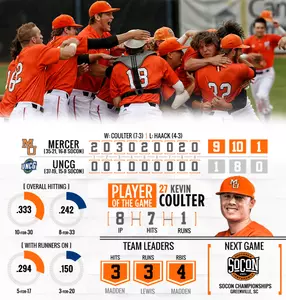 Baseball Repeats as SoCon Regular Season Champs with 9-1 Win Over UNCG Image