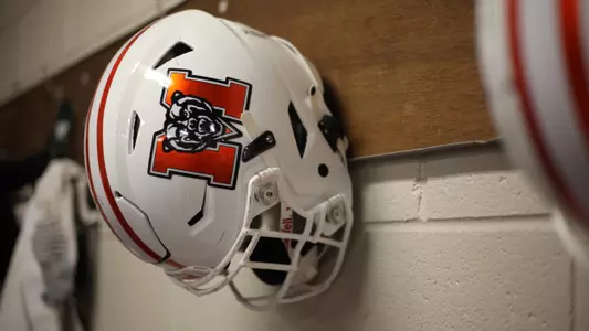 Football helmet hanging