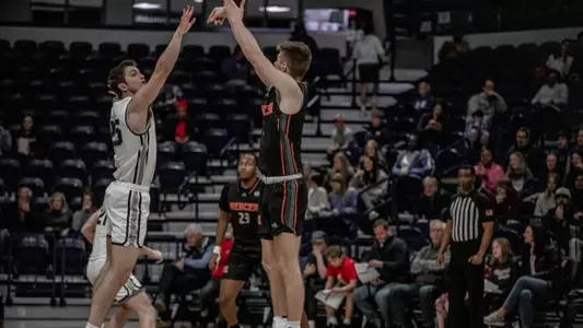 Michael Zanoni after shooting the basketball