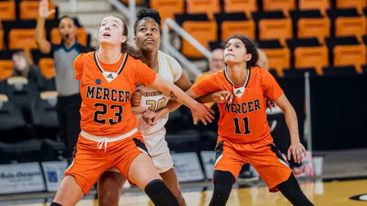 Ashlee and Angie box out