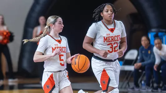 Erin and Jaron coming up the court