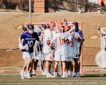 Men's Lacrosse Celebrating a goal