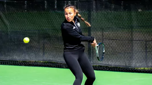 Teodora Ristic about to hit a backhand shot