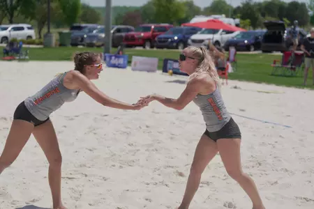 Sydney Benson and Nicole O'Mara High five