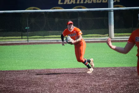 Softball action shot