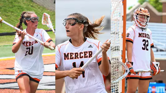 Women's Lacrosse players - Koury, Pizzo, Vanderlinde
