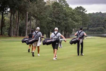 Group of Mercer Men's Golfers walking