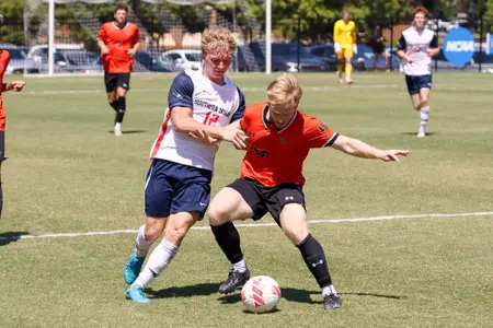 Grant Hampton battling for the ball