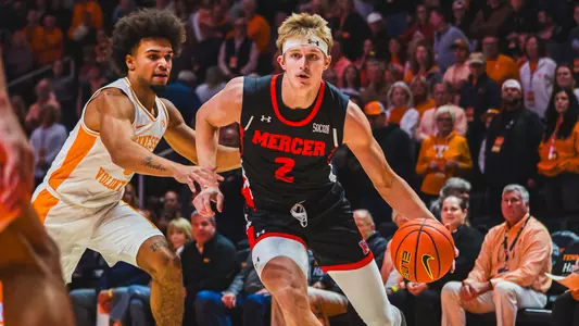 Connor Serven dribbling vs. Tennessee