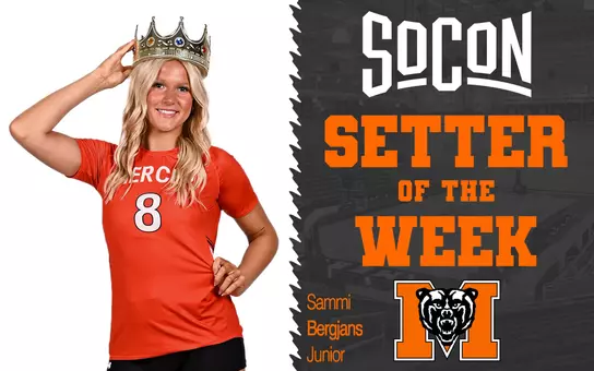 SoCon Weekly Award Graphic, Sammi Bergjans Setter of the Week