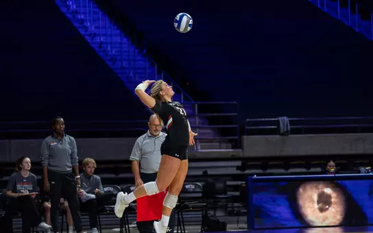 Sarah Frager Serving, @ Western Carolina Friday Recap