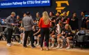 Volleyball Team Huddle, ETSU Saturday Recap